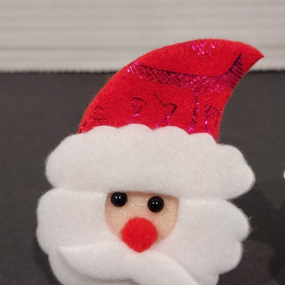 3-Christmas Themed Slap Bracelets Santa & Reindeer Felt Red Band Kids Elf Gifts - Picture 9 of 9